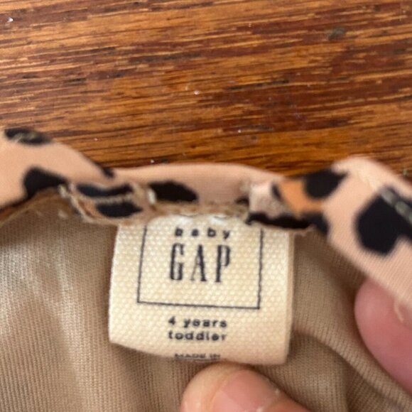 GAP Girls Leopard Print One Piece Swim Suit Bathing Suit Size 4T Ruffle Strap - Picture 6 of 8